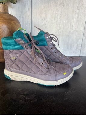 Ryka | Aurora Quilted High-Top Women's Sneaker Boot in Teal and Gray | 8.5